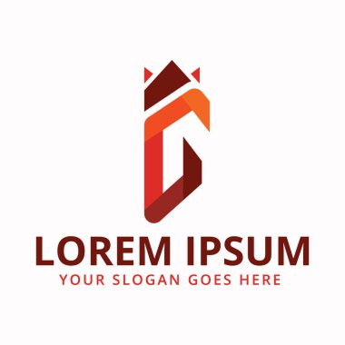 Taçlı logo vektör sembollü G harfi. Büyük G harfi logo tasarım şablonu. 