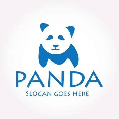 M harfi panda logo tasarım vektörü şablon. Panda hayvanı Funny Lazy Logo konsept ikonu. Beyaz arkaplanda izole edilmiş panda görüntüsü