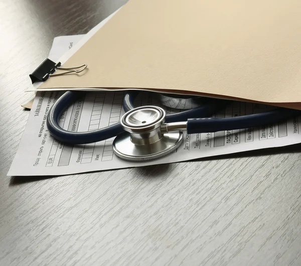 Stethoscope on medical billing — Stock Photo, Image