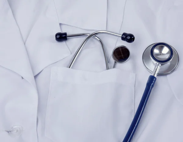 Doctor coat with stethoscope — Stock Photo, Image