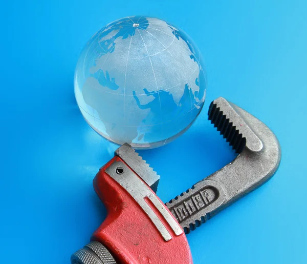 Isolated caliper with earth — Stock Photo, Image