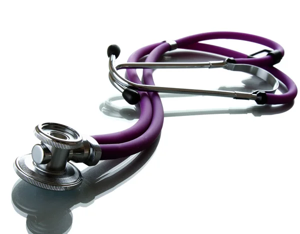 A stethoscope on white, closeup — Stock Photo, Image