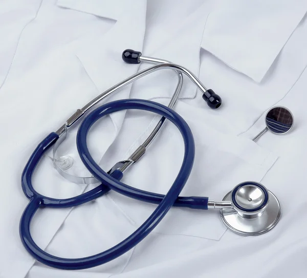 Doctor coat with stethoscope — Stock Photo, Image