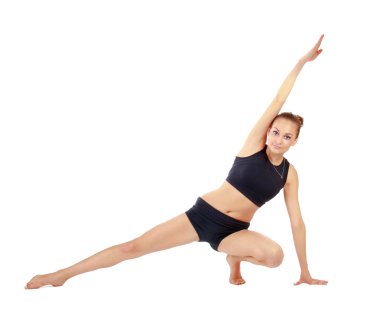Kadının germe excersises yapması