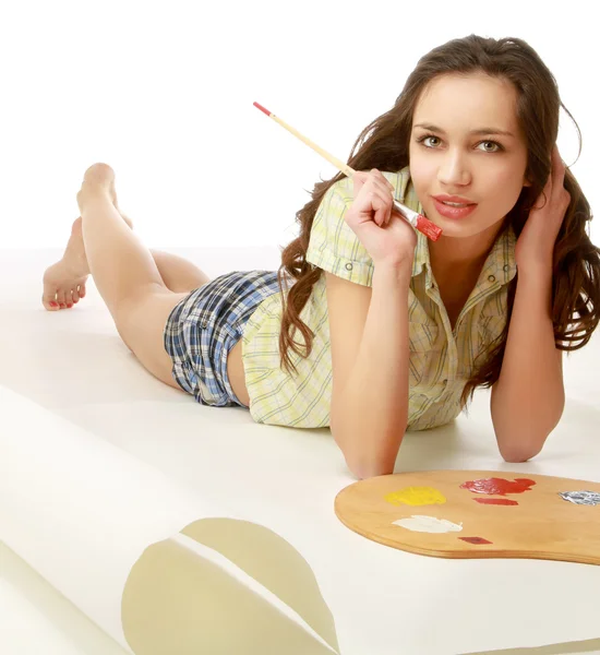 Una joven con una paleta —  Fotos de Stock