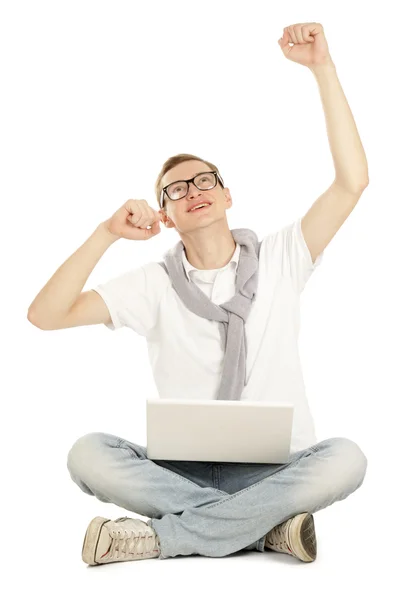 A man working with a laptop — Stock Photo, Image