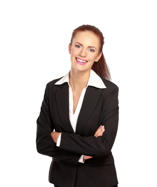 A beautiful woman standing with her arms crossed — Stock Photo, Image