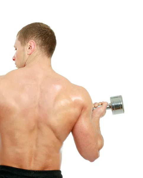 Hombre musculoso guapo haciendo ejercicio — Foto de Stock