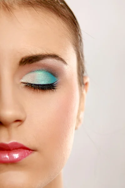 Woman eye with exotic style makeup — Stock Photo, Image