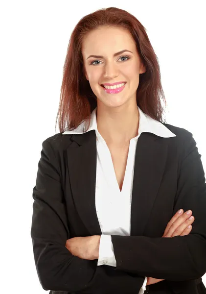 A beautiful woman standing with her arms crossed — Stock Photo, Image