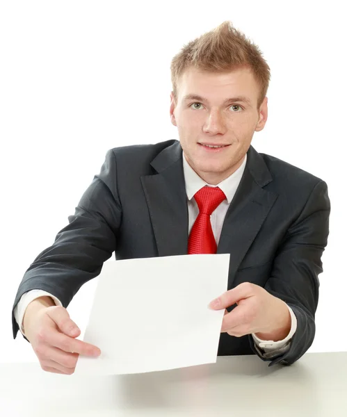 A young man working with papers — Stock Photo, Image