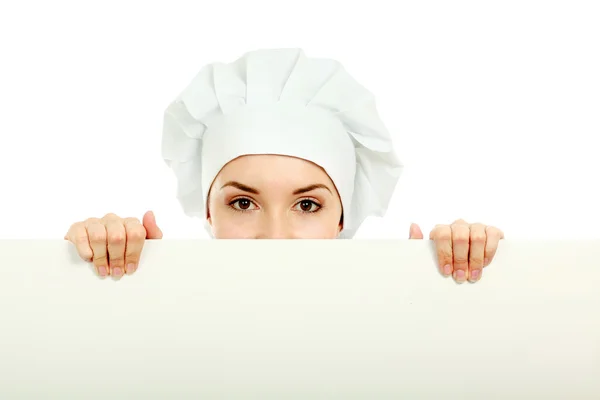 Mujer feliz cocinero o panadero — Foto de Stock