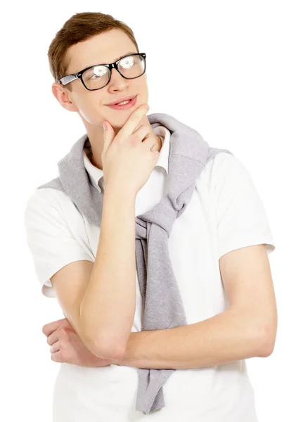 Portrait of a young man looking up — Stock Photo, Image