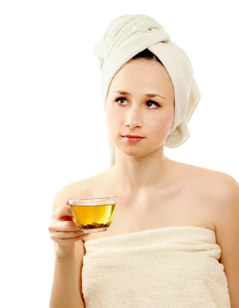 Woman enjoying tea — Stock Photo, Image