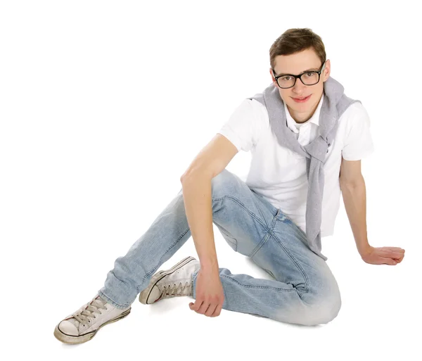 Man sitting on the floor — Stock Photo, Image