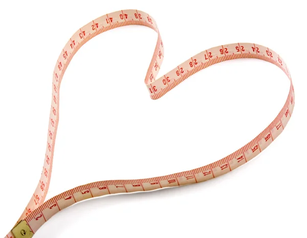 A measuring tape shaping a heart — Stock Photo, Image