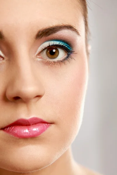 Woman eye with exotic style makeup — Stock Photo, Image