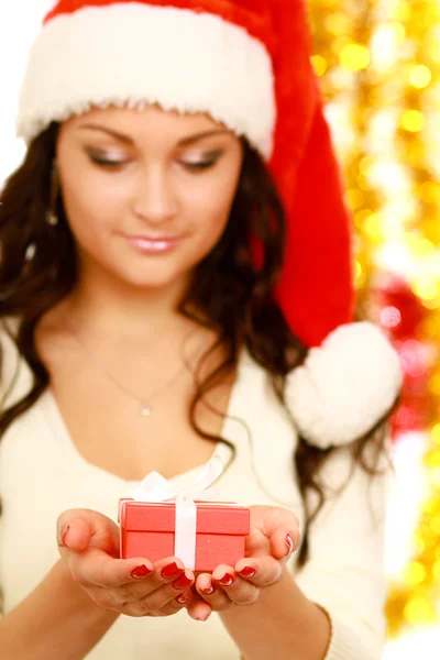 Woman with gift — Stock Photo, Image