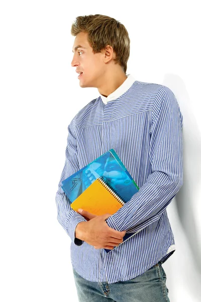 Un joven universitario con libros —  Fotos de Stock