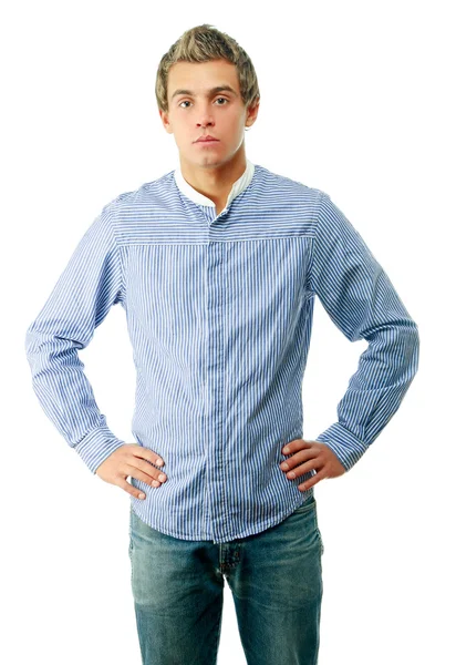 Portrait of happy casual young man standing — Stock Photo, Image