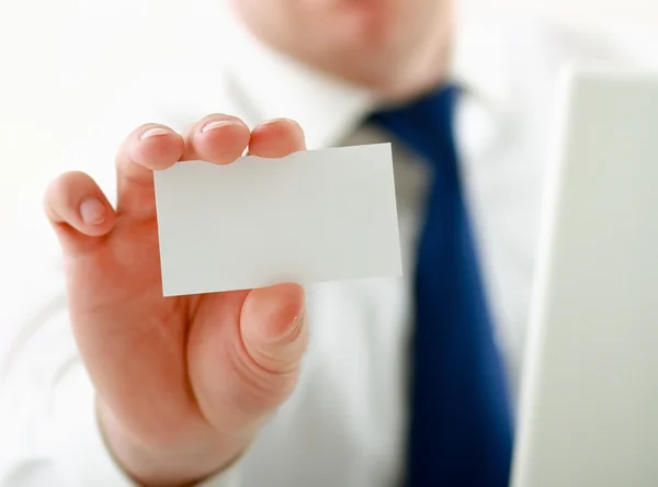 La mano del hombre en blanco — Foto de Stock