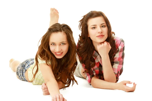 Two pretty college girls — Stock Photo, Image