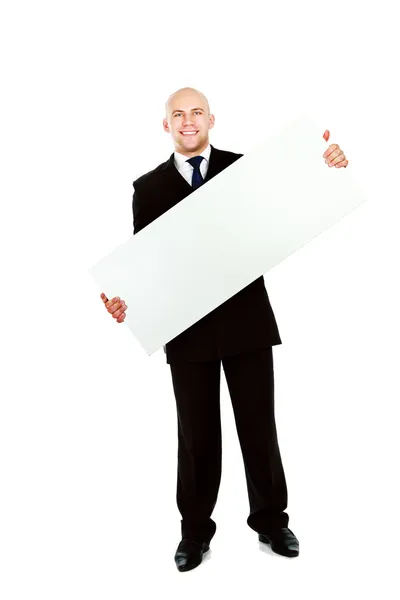 A business man with an empty blank — Stock Photo, Image