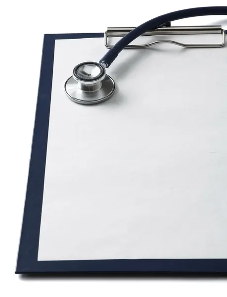 Closeup of a stethoscope on a rx prescription — Stock Photo, Image