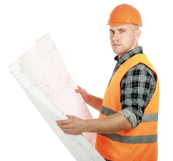 Un joven trabajador de la construcción —  Fotos de Stock