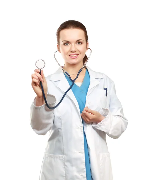 A female doctor with a stethoscope — Stock Photo, Image