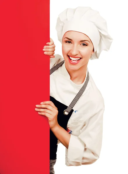 Happy woman cook or baker — Stock Photo, Image