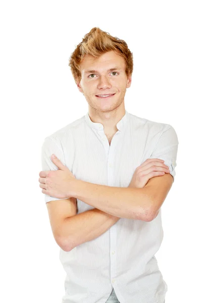 Portret van gelukkig casual jonge man — Stockfoto