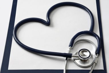 rx reçete üzerinde stetoskop