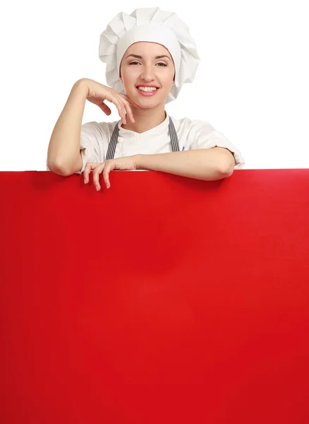 Femme heureuse cuisinière ou boulangère — Photo
