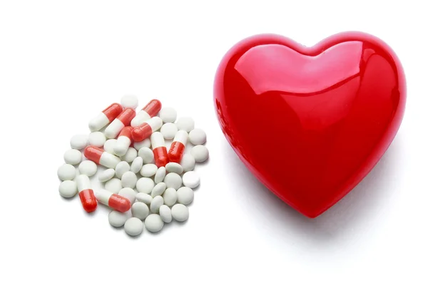 A heart with pills — Stock Photo, Image