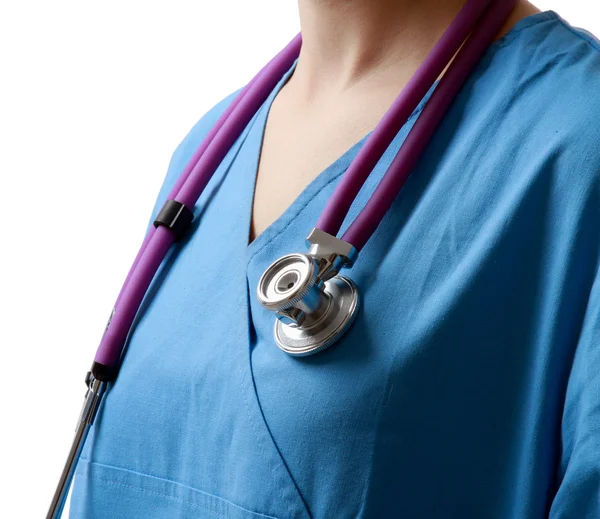 Close-up image of stethoscope and medical uniform — Stock Photo, Image