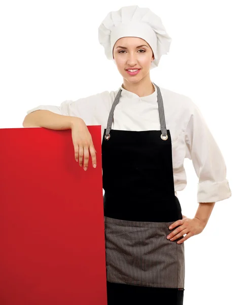 Happy woman cook or baker — Stock Photo, Image