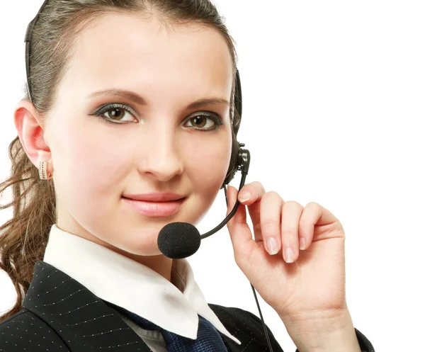 A smiling customer service girl — Stock Photo, Image