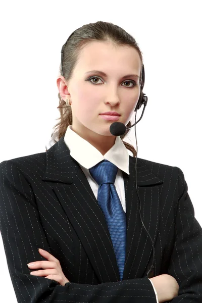 A smiling customer service girl — Stock Photo, Image