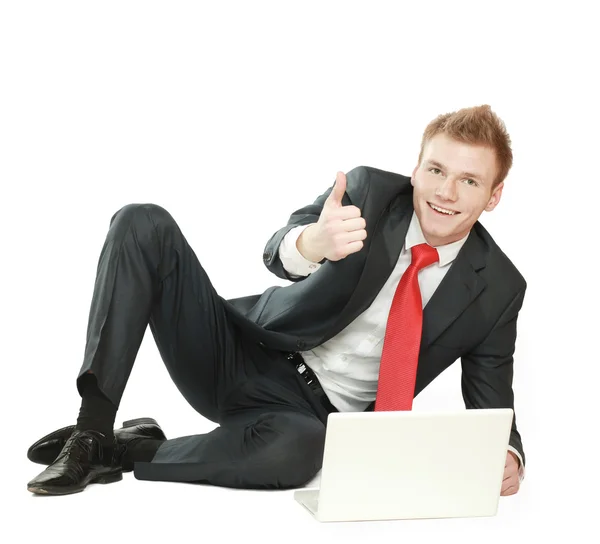 Businessman working on laptop — Stock Photo, Image