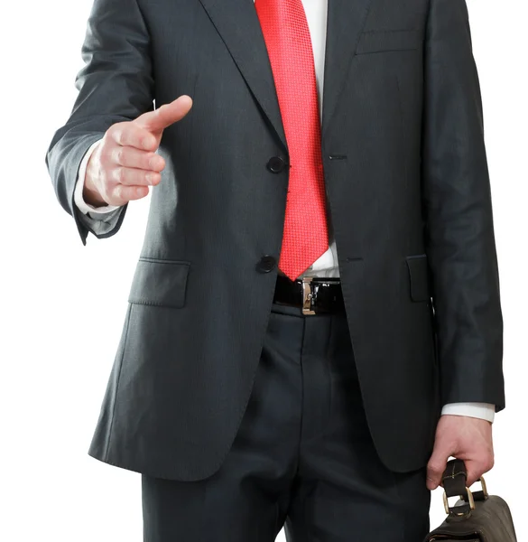 A young businessman giving his hand — Stock Photo, Image