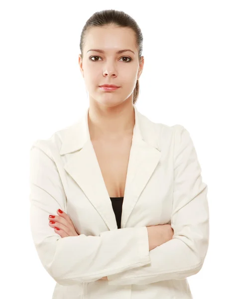 Retrato de una joven empresaria feliz Imagen de stock