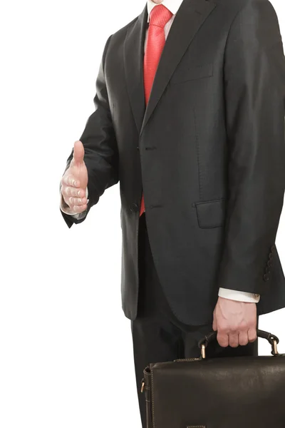 A young businessman giving his hand — Stock Photo, Image
