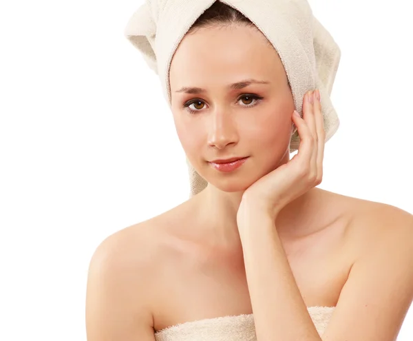 Portrait of young woman after bath — Stock Photo, Image