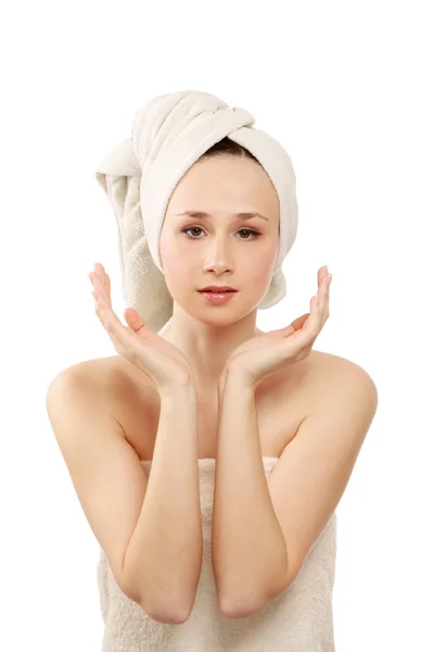 Portrait of young woman after bath — Stock Photo, Image