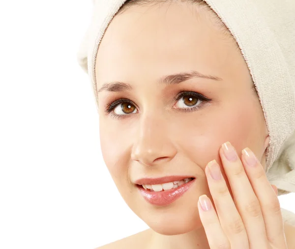 Portrait of young woman after bath — Stock Photo, Image