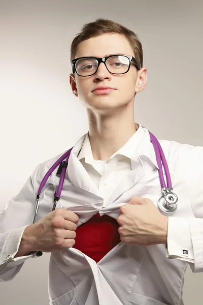 Un medico supereroe — Foto Stock