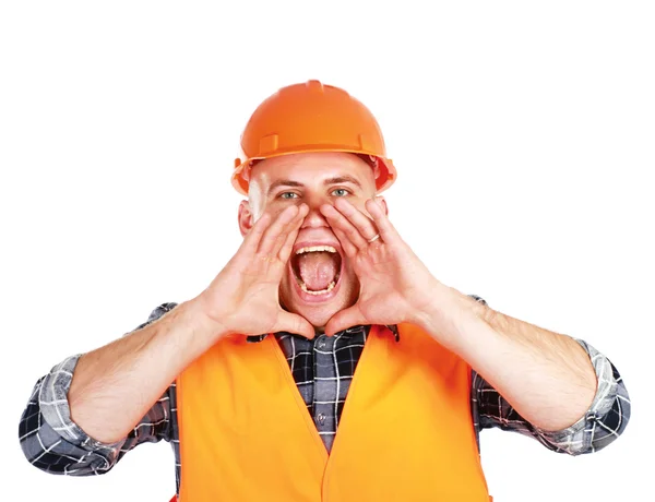 Un joven trabajador gritando — Foto de Stock