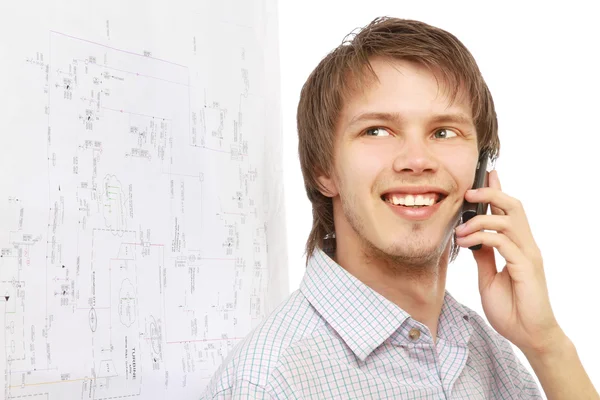 Businessman calling on mobile phone — Stock fotografie