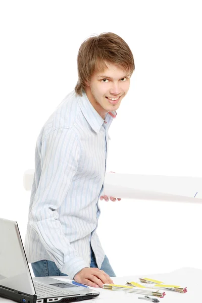 A young architect working — Stock Photo, Image